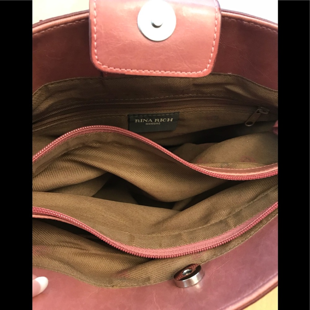 NEW Rose Pink RINA RICH Vegan Leather PURSE - Picture 3 of 7
